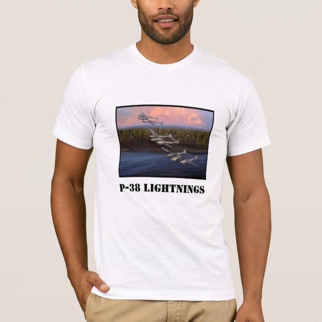 Camiseta 3 relámpagos P-38 en formación (Anverso)