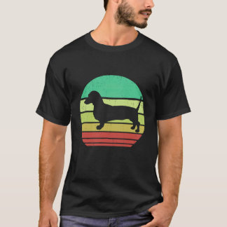 Camiseta 3 Retro Vintage Atardecer Doxie Dachshund Raza de