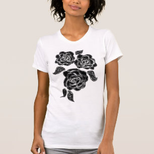 Camiseta 3 rosas negros