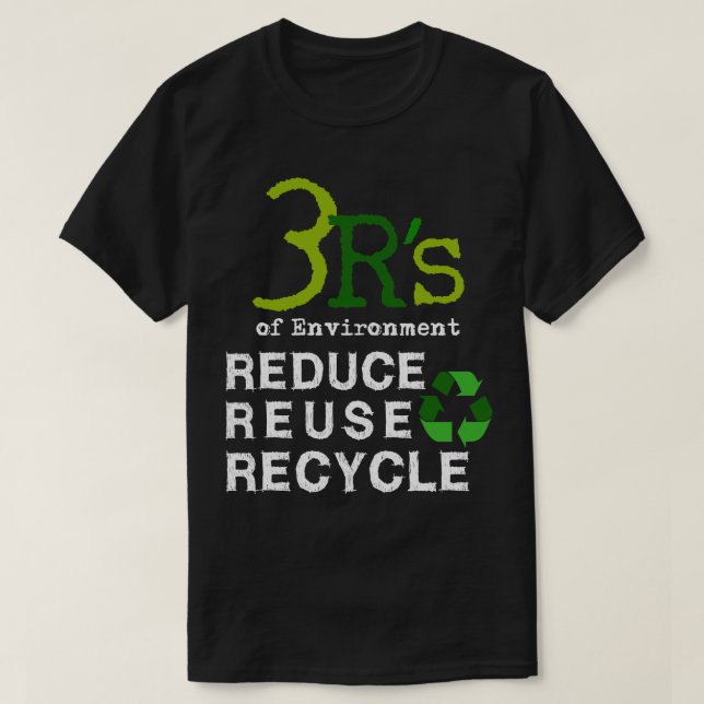 Camiseta 3 Rs de Medio Ambiente Reducir Reciclaje de Reutil (Diseño del anverso)