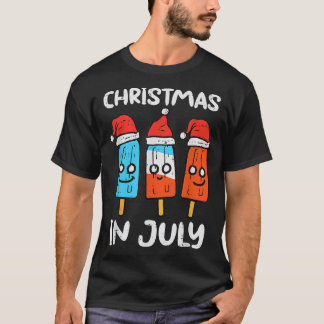 Camiseta 3 Santa Popsicles Christmas In July Cute Summer Xm