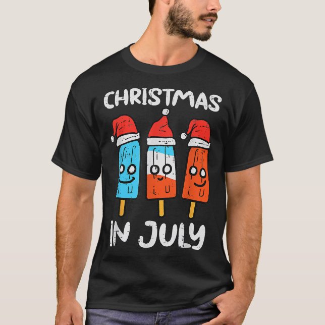 Camiseta 3 Santa Popsicles Christmas In July Cute Summer Xm (Anverso)