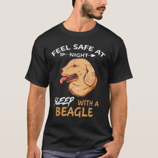 Camiseta 3 Siente Seguro Por La Noche Duerme Con Un Beagle
