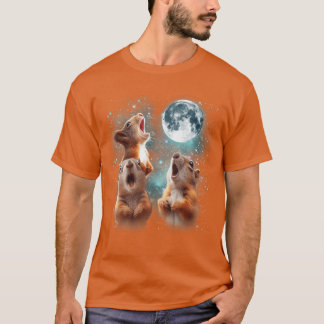 Camiseta 3 Squirrel Moon Howling Squirrel Head Funny for Me