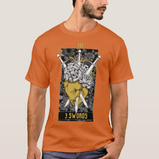 Camiseta 3 Swords Tarot Card Gold