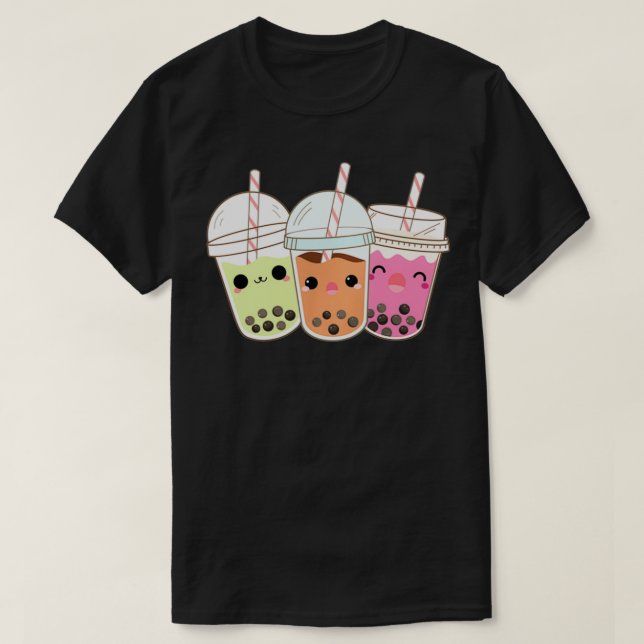 Camiseta 3 Té de burbuja Boba Bubble Tea Kawaii Pullover (Diseño del anverso)
