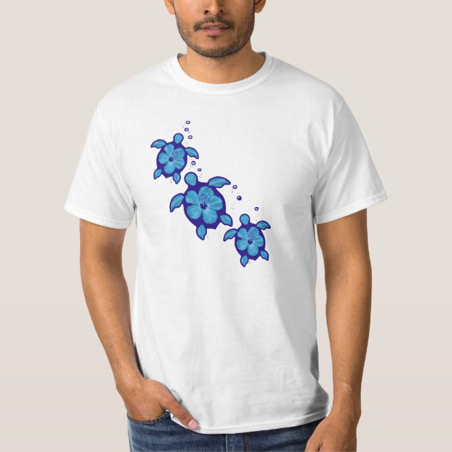 Camiseta 3 tortugas azules de Honu (Anverso)
