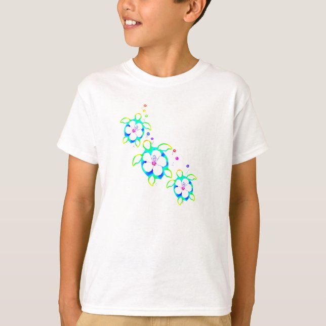 Camiseta 3 tortugas teñidas lazo de Honu (Anverso)