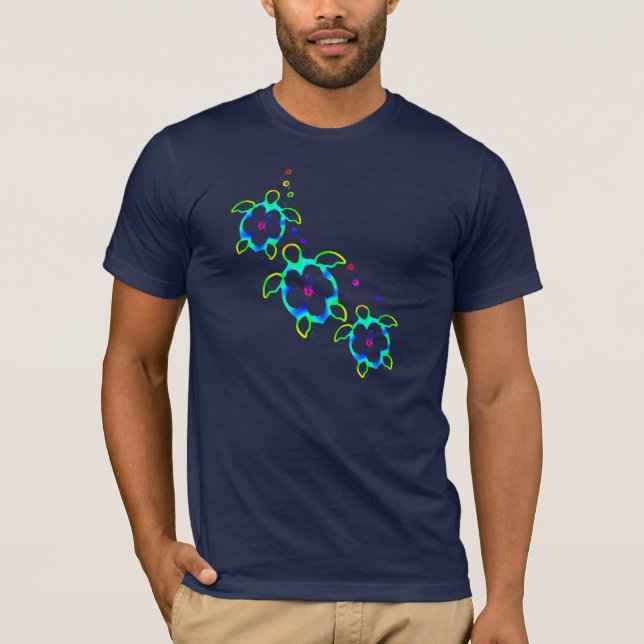 Camiseta 3 tortugas teñidas lazo de Honu (Anverso)