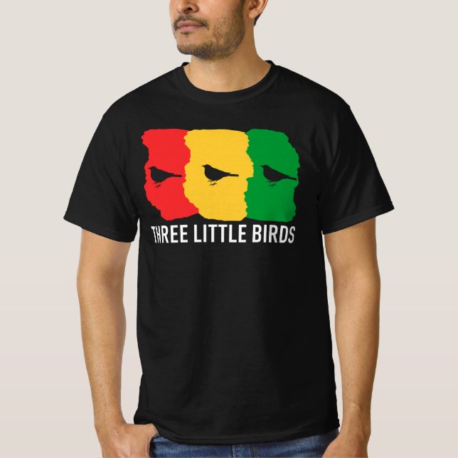 Camiseta 3 Tres Pájaros Pequeños Todo Reggae Rasta Irlandés (Anverso)