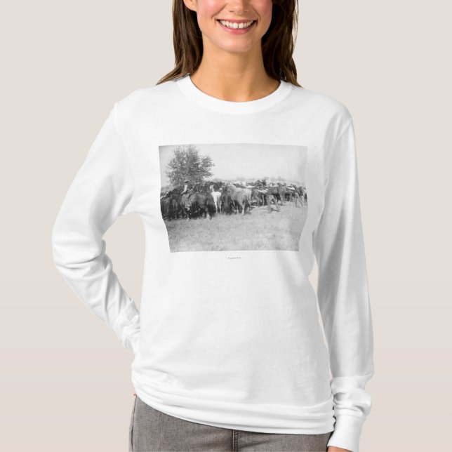Camiseta 3 vaqueros Roping los caballos PhotographSouth (Anverso)