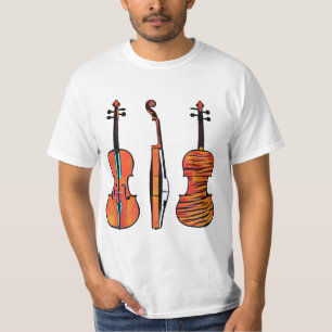 Camiseta 3 violines Instrumentos musicales originales Pop A