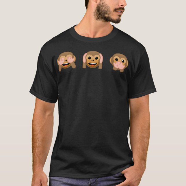Camiseta 3 Wise Monkeys See No Evil Hear No Evil Speak... (Anverso)