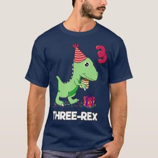 Camiseta 3 year old birthday gift Boy  Dinosaur Three Rex