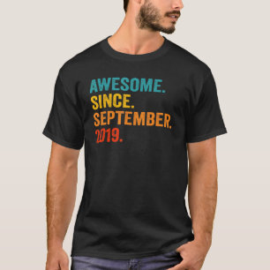 Camiseta 3 Years Old  Awesome Since September 2019 3rd Birt