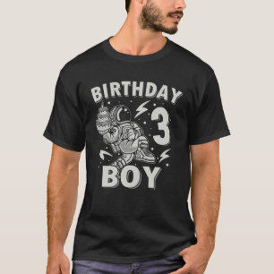 Camiseta 3 Years Old Birthday Astronaut Boy 3Th Matching Bi