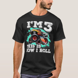 Camiseta 3 Years Old Birthday Boys Monster Truck This is Ho