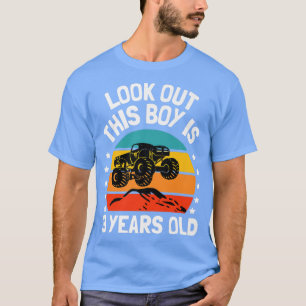 Camiseta 3 Years Old Happy Birthday Shirt Monster Truck Kid