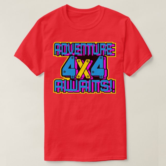 Camiseta 3D 3 Carreras Retro Dimensional 80x27s 4x4 Aventur (Diseño del anverso)