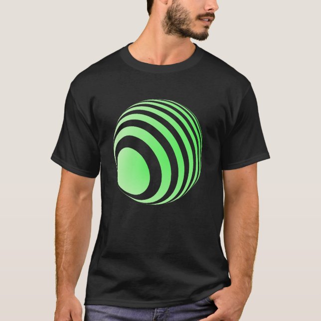 Camiseta 3D-Ball mit grünen Streifen -  (Anverso)