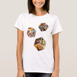 Camiseta 3D-Bilderwürfel im Raum, 9 Foto-Kollage in 3D