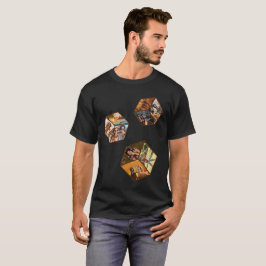Camiseta 3D-Bilderwürfel im Raum, 9 Foto-Kollage in 3D