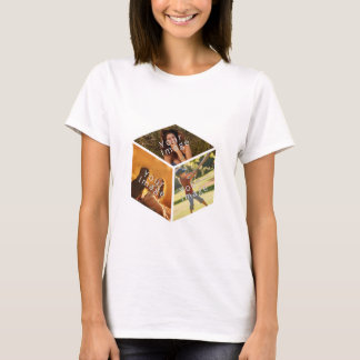 Camiseta 3D-Bilderwürfel, individuelle Foto-Kollage in 3D
