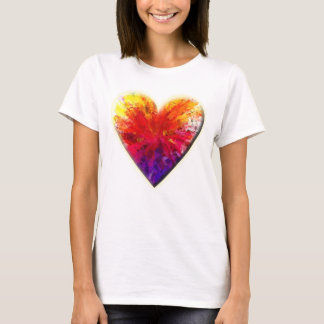 Camiseta 3D de corazones cromados