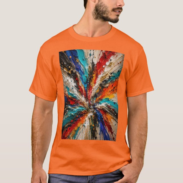 Camiseta 3D Explosión de Estallido de Color (Anverso)