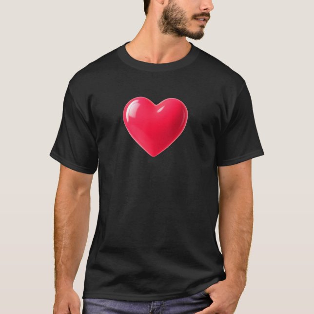 Camiseta 3D Glossy Red Heart (Anverso)