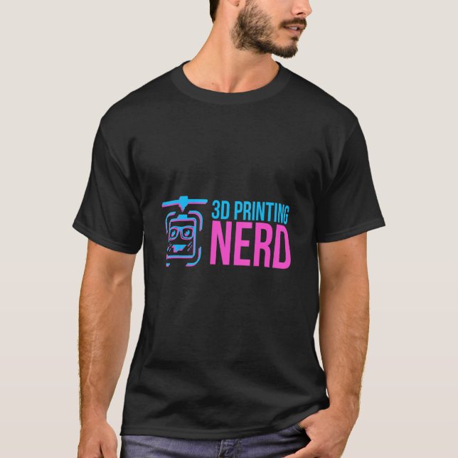 Camiseta 3d Impresión Nerd 3d Filamento Impresora Gee azul  (Anverso)