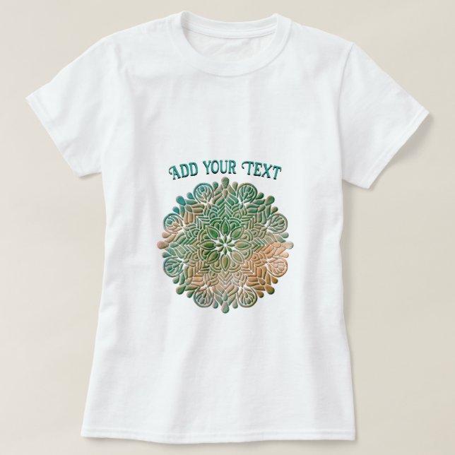 Camiseta 3D Mandala Meditación Yoga fondo colorido (Diseño del anverso)
