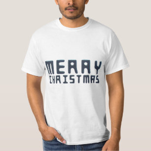 Camiseta 3D Merry Christmas Blue Text Design