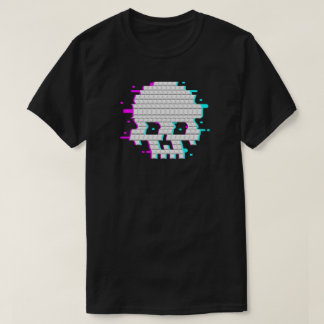 Camiseta 3D Pixel Skull Glitch Art Gamer Gift