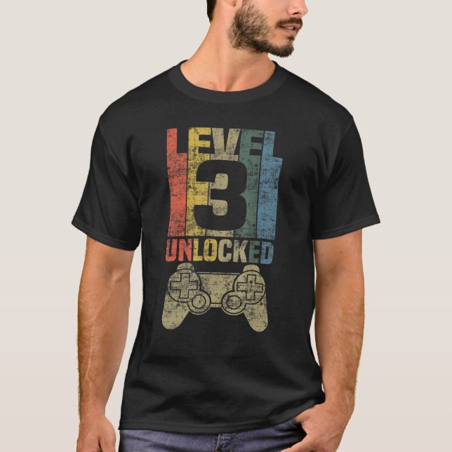 Camiseta 3er cumpleaños de jugador de video desbloqueado de (Anverso)