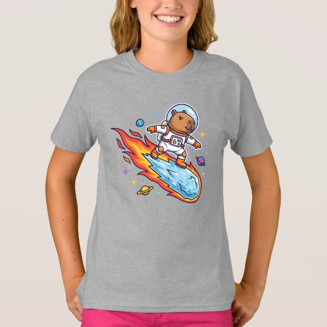 Camiseta 3I/Atlas Capybara Astronaut Riding The Comet C/202 (Anverso)