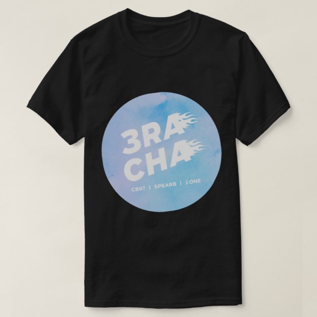 Camiseta 3RACHA - Pegatina de línea de inicio (azul) (Diseño del anverso)
