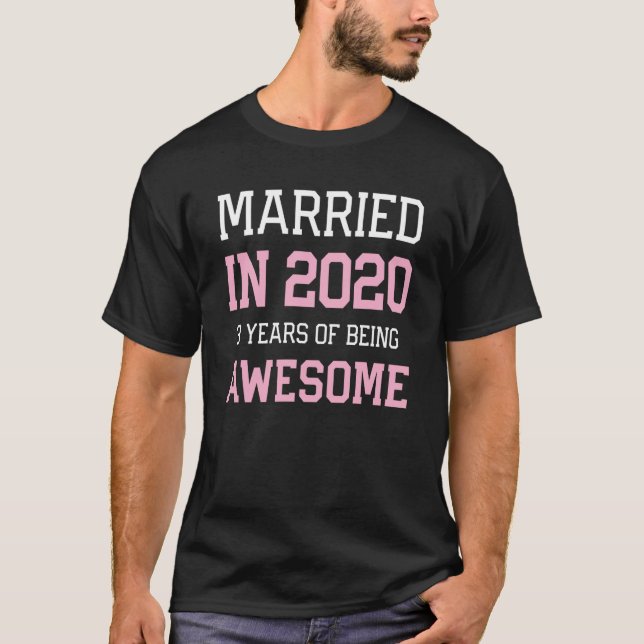 Camiseta 3rd Anniversary for Women Married In 2020 Couples  (Anverso)