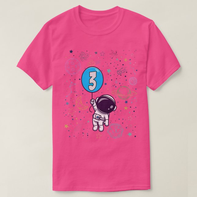 Camiseta 3rd Birthday  Astronaut 3 Years Old Birthday Boy  (Diseño del anverso)