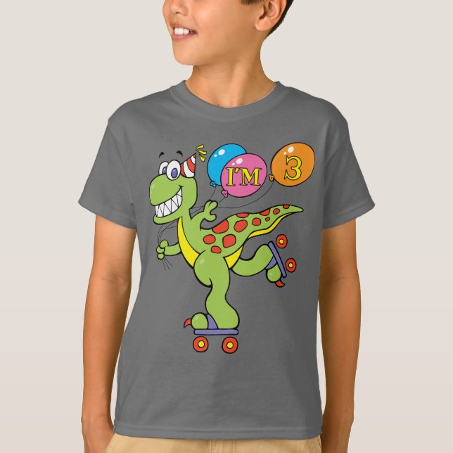 Camiseta 3rd Birthday Dinosaur (Anverso)