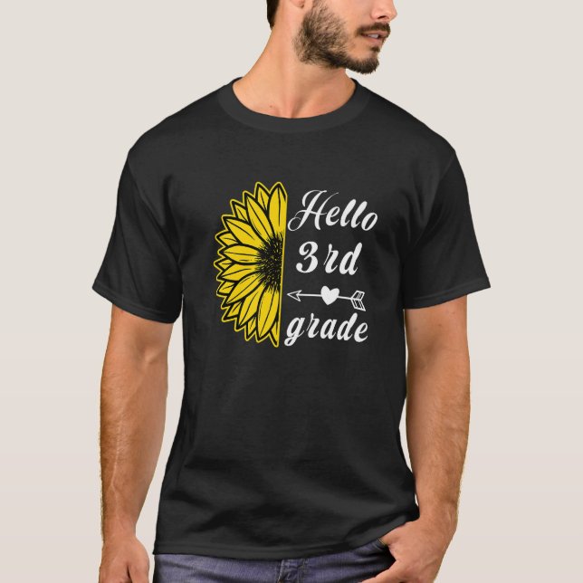 Camiseta 3rd Grade Back to School Boys Girls Kids Sunflower (Anverso)