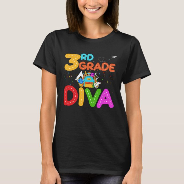 Camiseta 3rd Grade Diva First Day of School (Anverso)