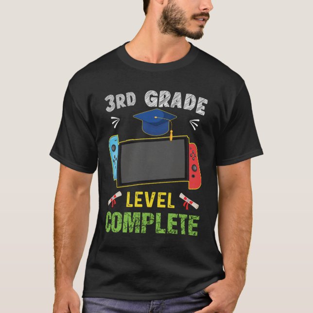 Camiseta 3rd grade Level Complete Graduation Gaming Class (Anverso)