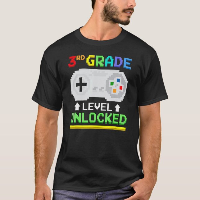 Camiseta 3rd Grade Level Unlocked Back To School Gamer Boys (Anverso)