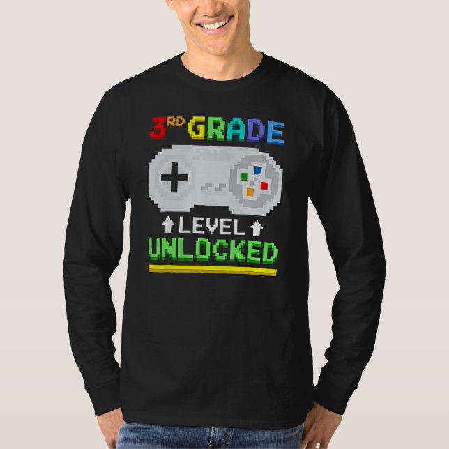 Camiseta 3rd Grade Level Unlocked Back To School Gamer Boys (Anverso)