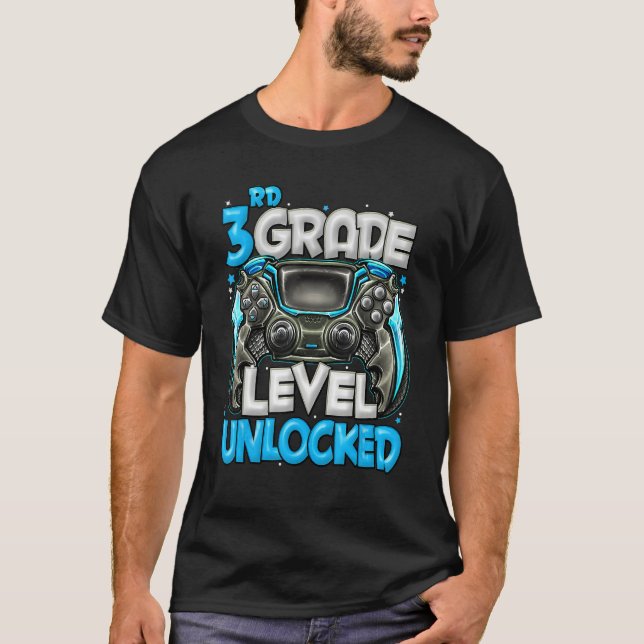 Camiseta 3rd Grade Level Unlocked Game On 3rd Grade Back To (Anverso)