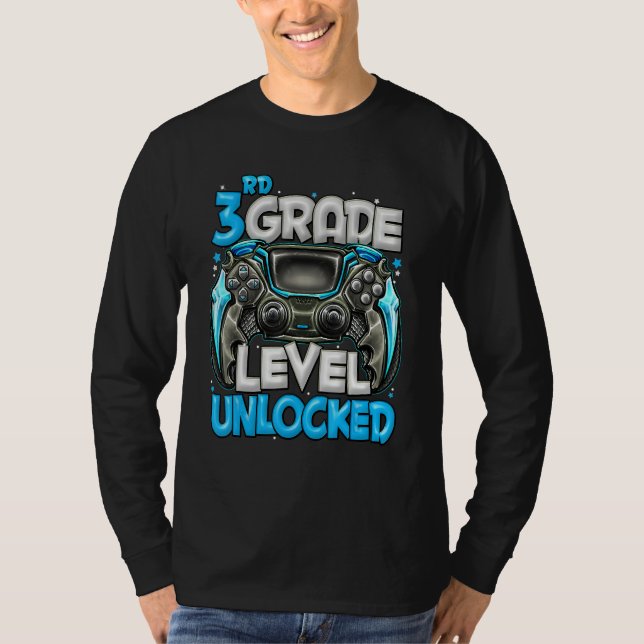 Camiseta 3rd Grade Level Unlocked Game On 3rd Grade Back To (Anverso)