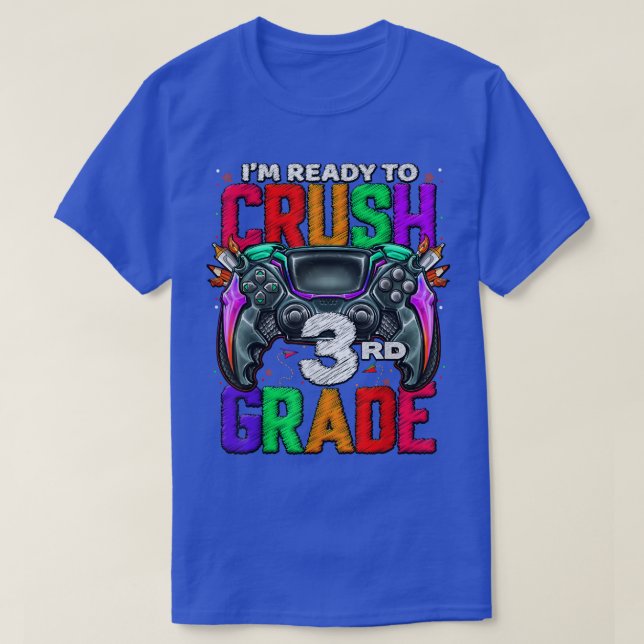 Camiseta 3rd Grade Level Unlocked Game On 3rd Grade Back To (Diseño del anverso)