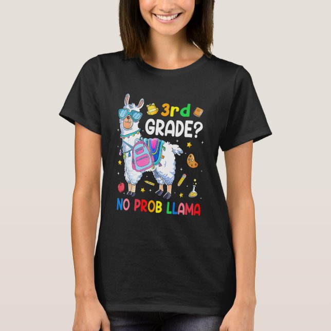 Camiseta 3rd Grade No Prob Llama  Back To School Outfit (Anverso)