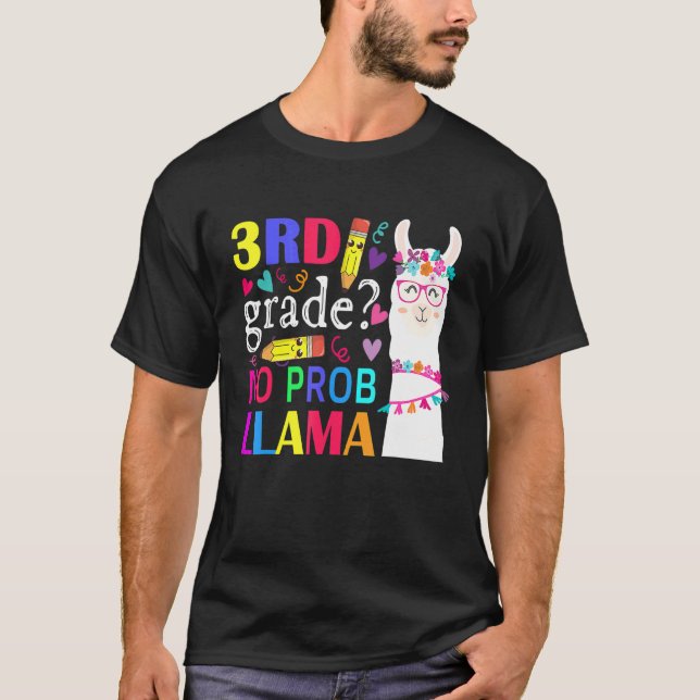 Camiseta 3rd Grade No Prob Llama Teacher Student Kids Back  (Anverso)